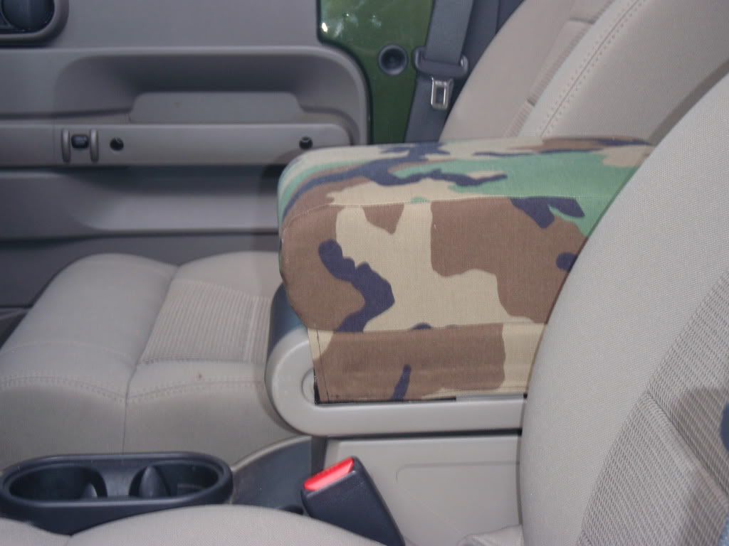 Pics of my home made center console arm rest Jeep Enthusiast Forums