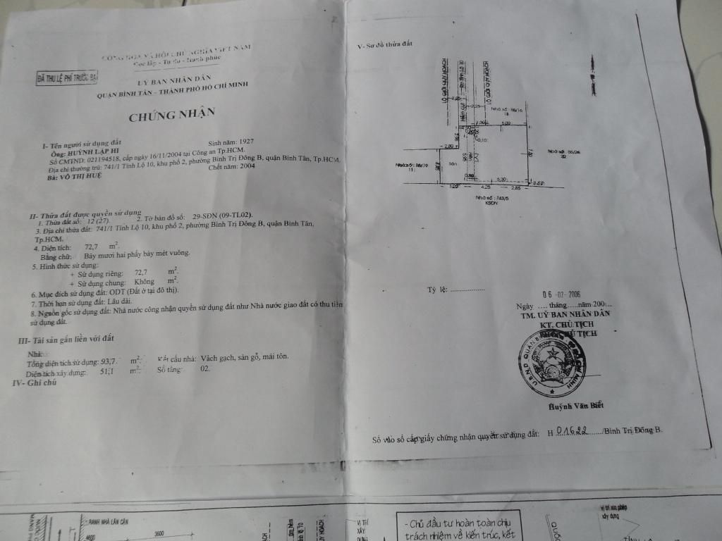 Bán Nhà trệt, hẻm (như mặt tiền), nở hậu, khu dân cư đông đúc, Bình Tân (Quận 6) - 6