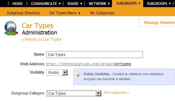 Showing that the Car Types Subgroup is in the Car Types Category