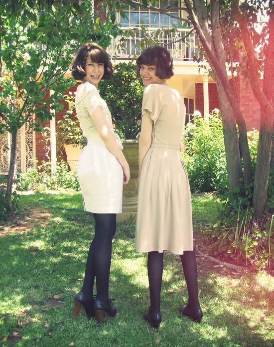 Stella McCartney for Target lace tee, Stella McCartney for Target pencil skirt, Stella McCartney for Target fabric belt, 60 denier stockings, Chloe silverado booties, Fleur Avenue rain cloud earrings outfit @ Le Blog de Sushi leblogdesushi