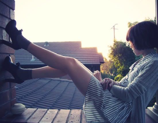 Vintage sailor dress, French Kitty wool cardigan, Forever 21 ankle sock, Chloe Silverado booties outfit @ Le Blog de Sushi