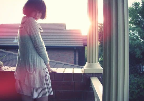 Vintage sailor dress, French Kitty wool cardigan, Forever 21 ankle sock, Chloe Silverado booties outfit @ Le Blog de Sushi