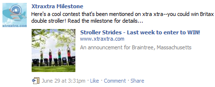 Liking a milestone on Facebook