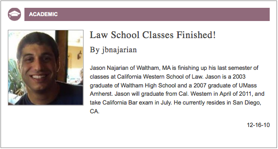 Academic Announcement
