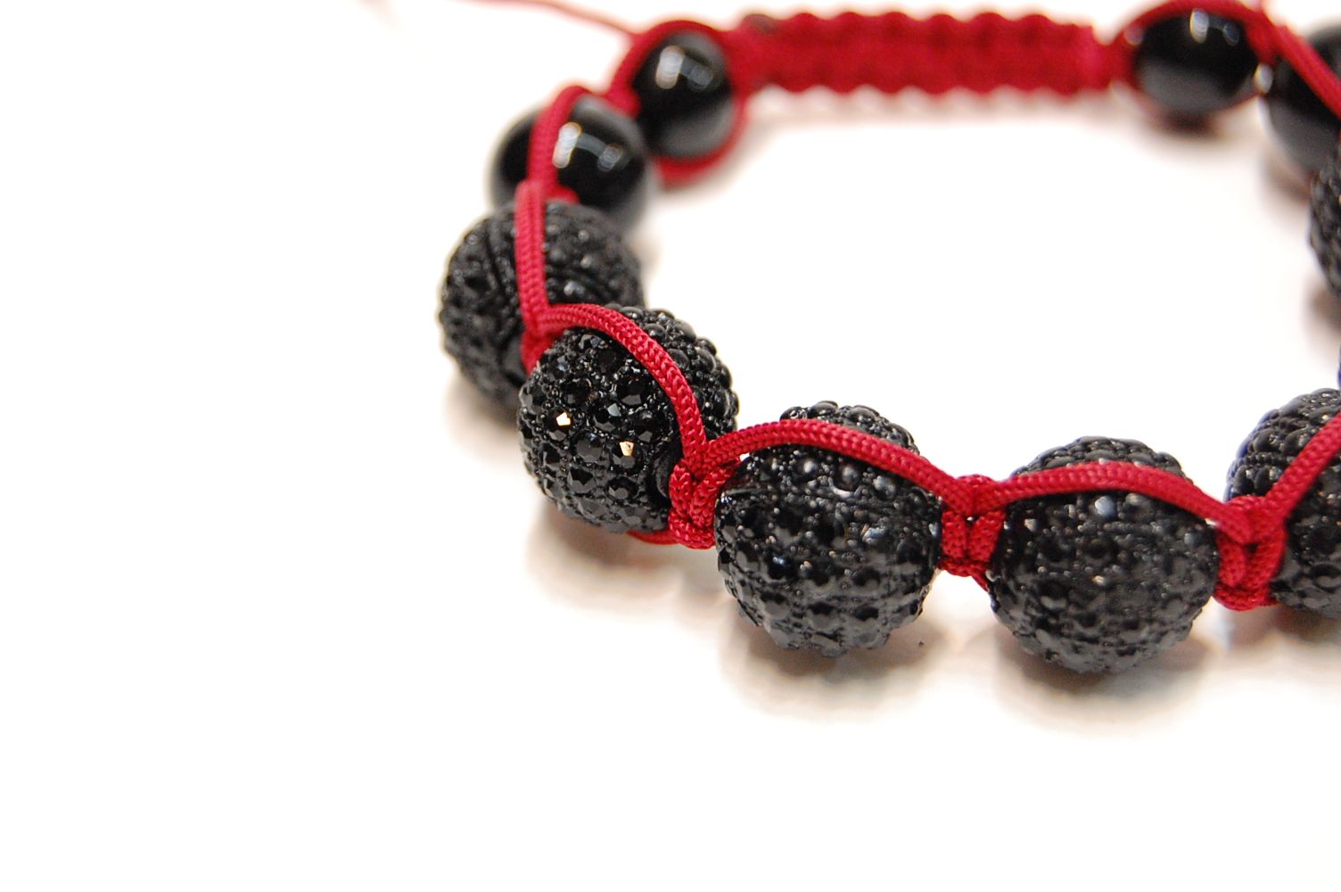   Stone Red CZ Macrame Disco Ball Beads Bracelet Jay Z Lil Wayne  