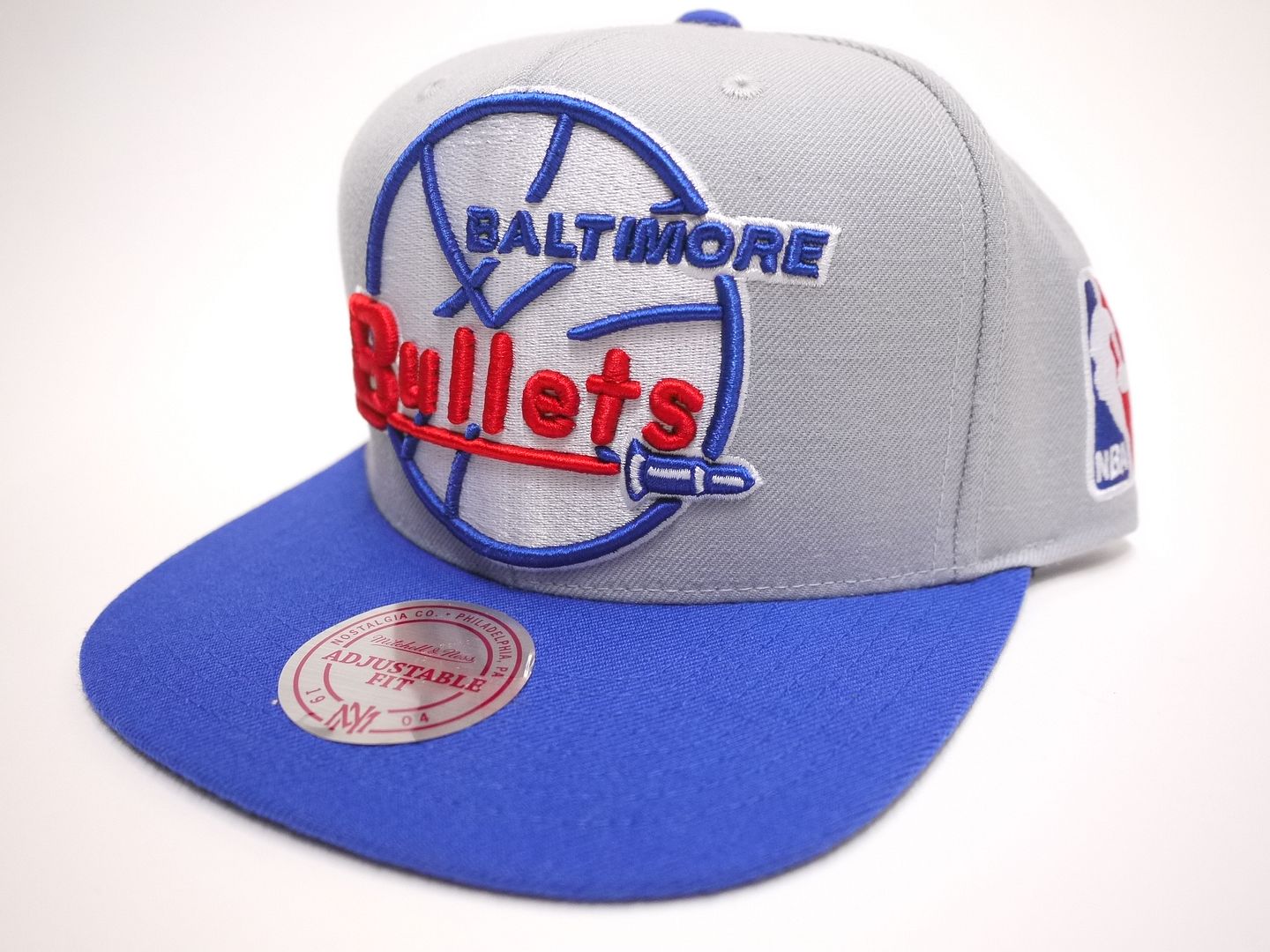 Baltimore bullets Grey XL Snapback Mitchell & Ness Hat Mens NZ931 M&N 