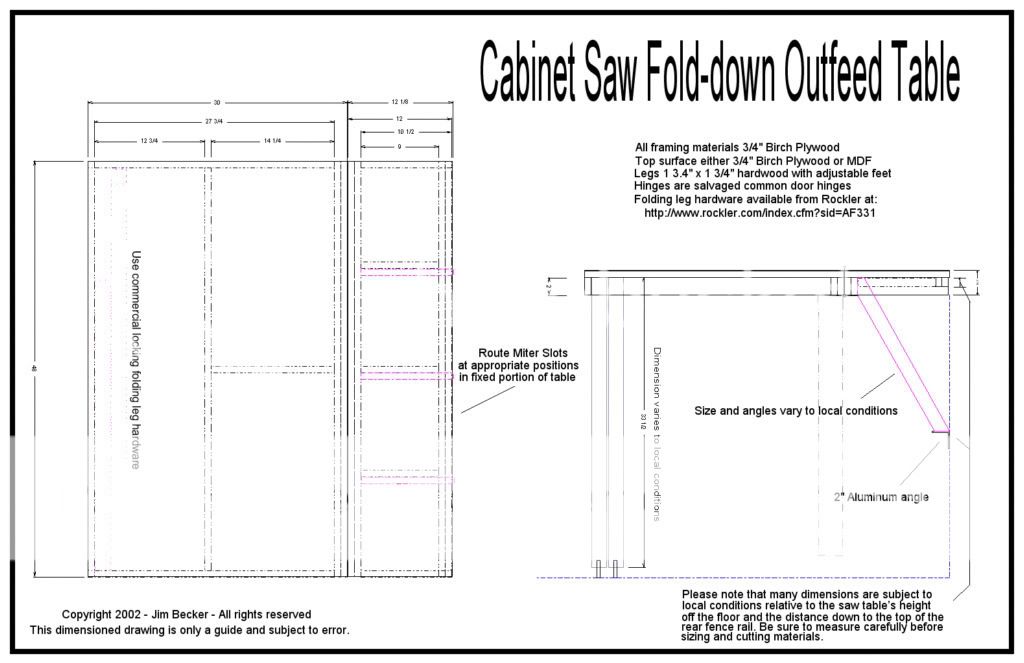 Fold-Down Outfeed Table